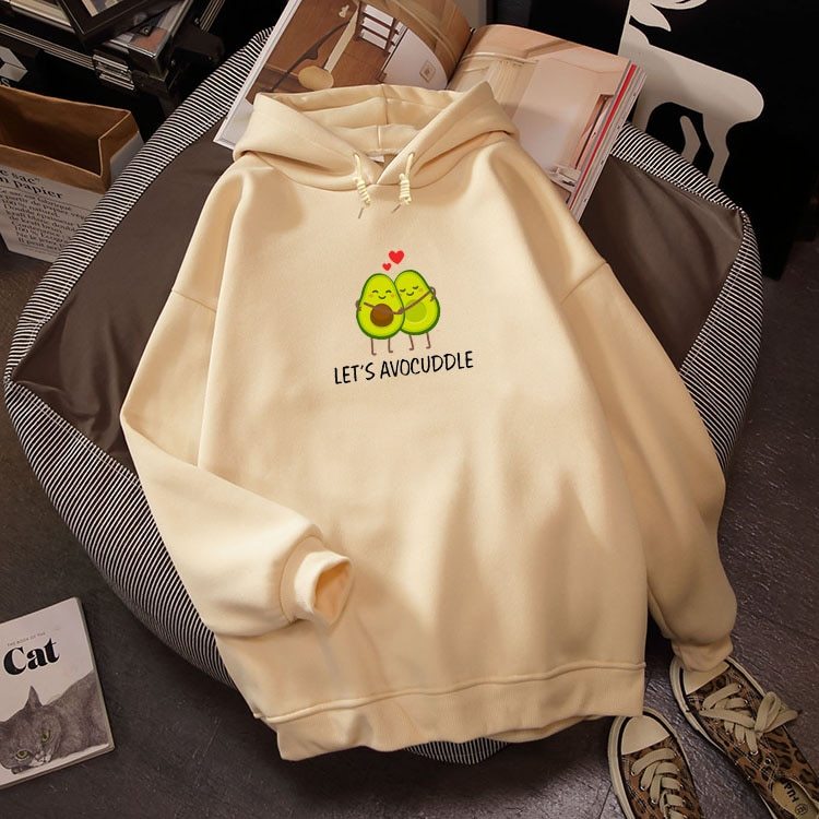 Avocado Hoodie Women Plus Velvet Loose