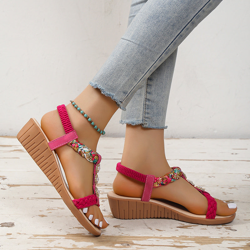 Bohemian Braided Sandals Summer Shoes Women