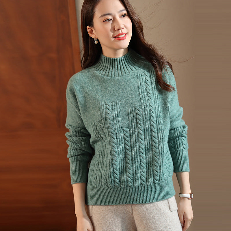 Turtleneck wool sweater women