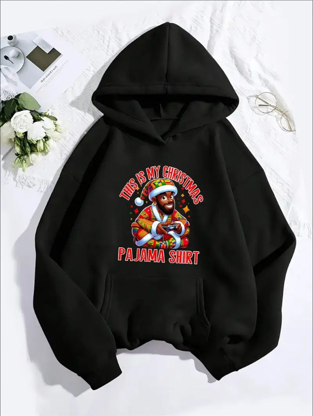 Christmas Pajama Print Hoodie For Women