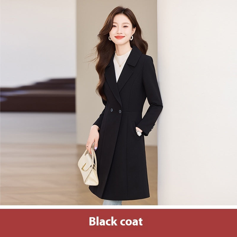 Black Suit Trench Coat  For Women