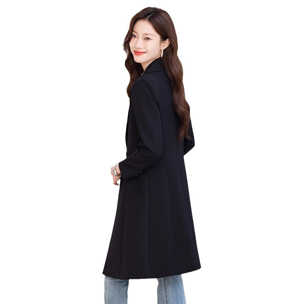 Black Suit Trench Coat  For Women