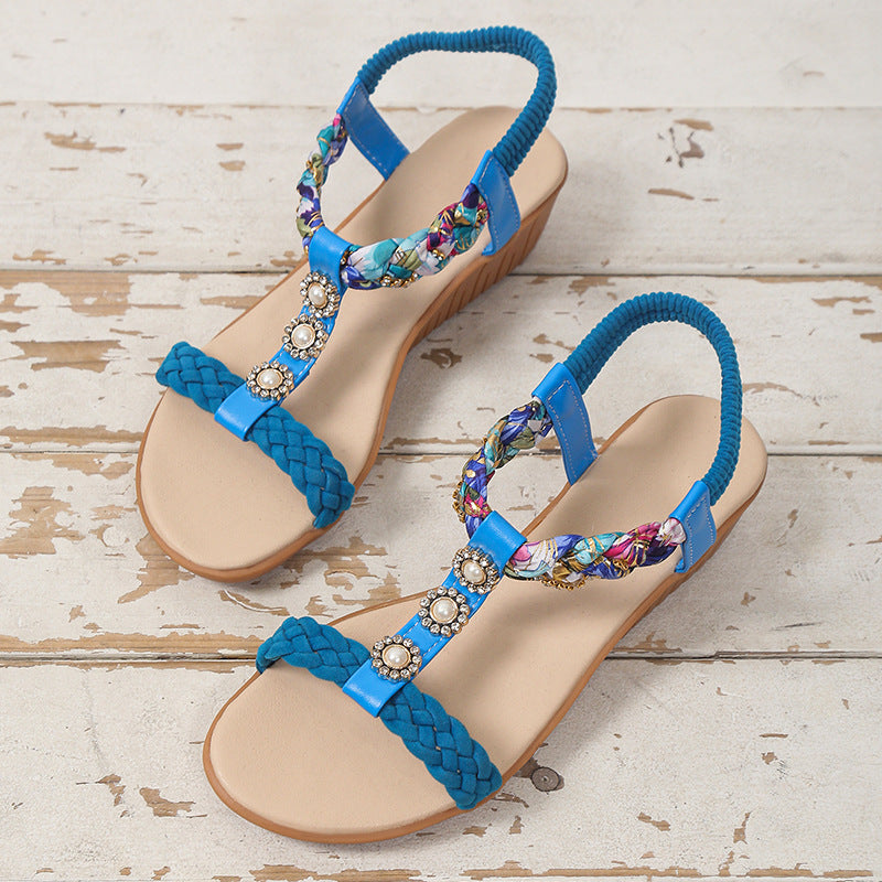 Bohemian Braided Sandals Summer Shoes Women