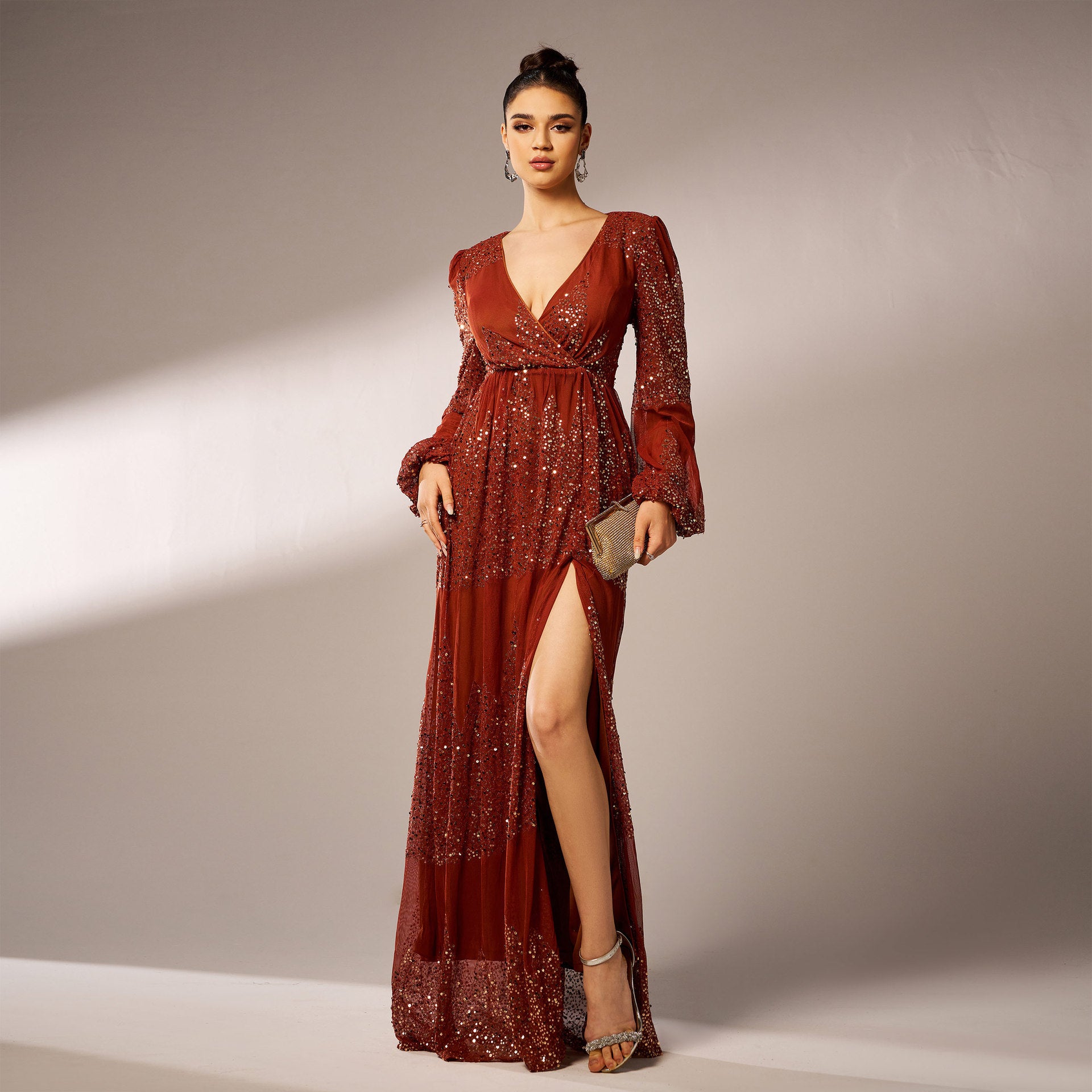 Long  Sexy Long Sequined Evening Dress