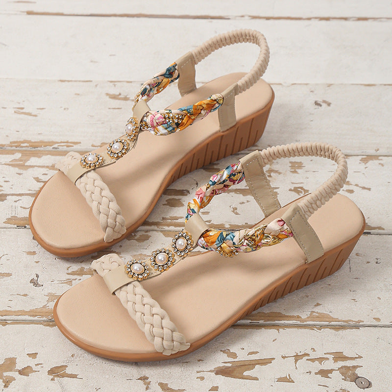 Bohemian Braided Sandals Summer Shoes Women