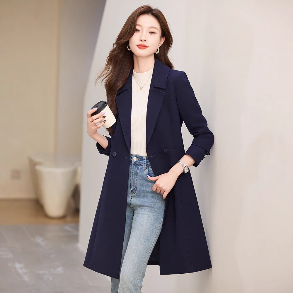 Black Suit Trench Coat  For Women